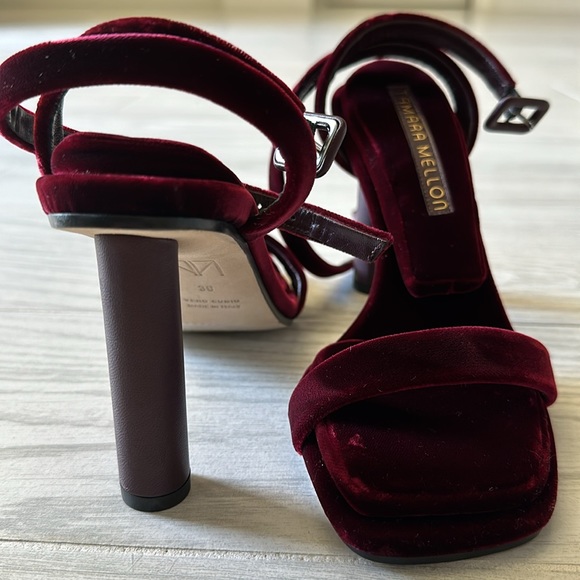 Tamara Mellon pillow top heels in Burgundy. Size-36. Never worn. No Box. - Picture 2 of 3
